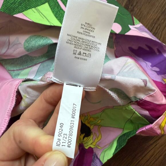 Express Floral Puff Sleeve Mini Dress w/ Pockets Bow Back Large - Picture 7 of 8